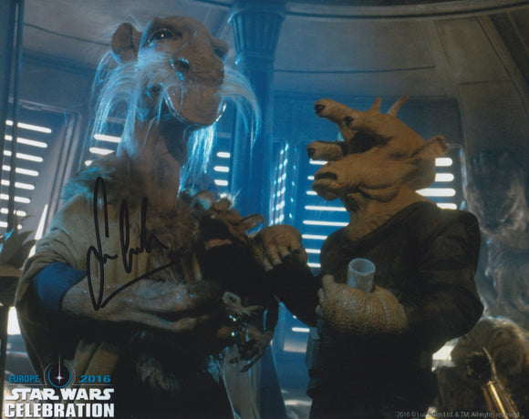 Sean Crawford 10x8 signed in Blue Star Wars The Return Of The Jedi Celebration