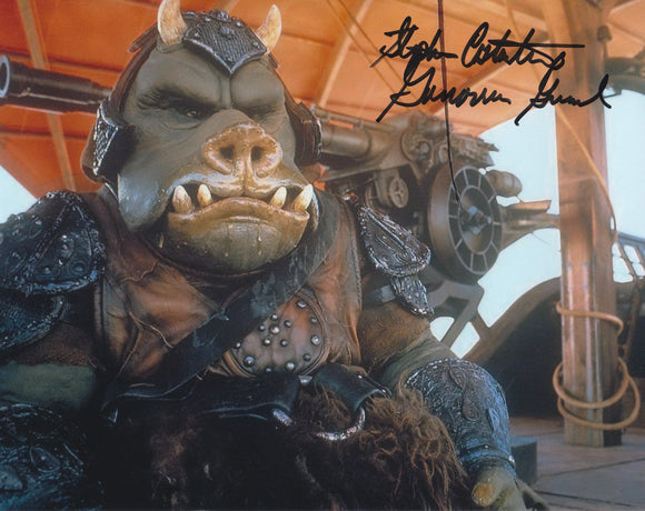 Stephen Costantino 10x8 signed in Black Star Wars the Return of The jedi