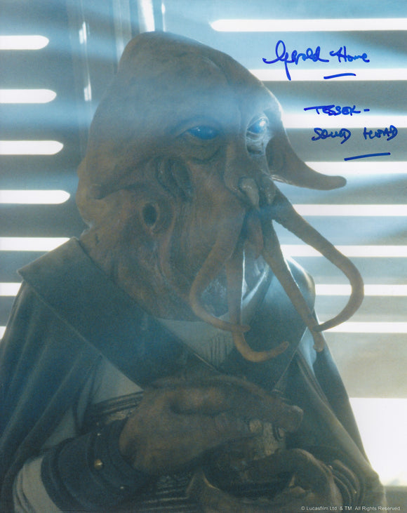 Gerald Home 10x8 signed in Blue Star Wars