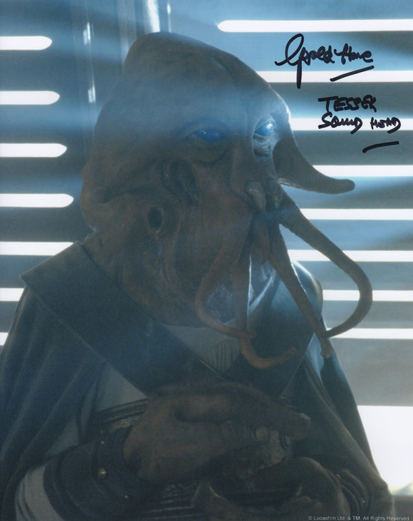 Gerald Home 10x8 signed in Black Star wars