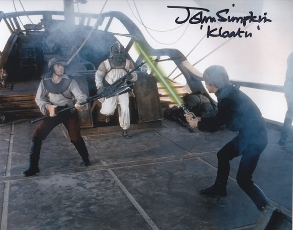John Simpkin 10x8 signed in Black Star wars
