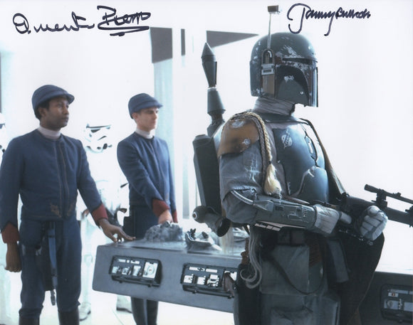 Jeremy Bulloch + Quentin Pierre 10x8 signed in Black Star wars Becketted