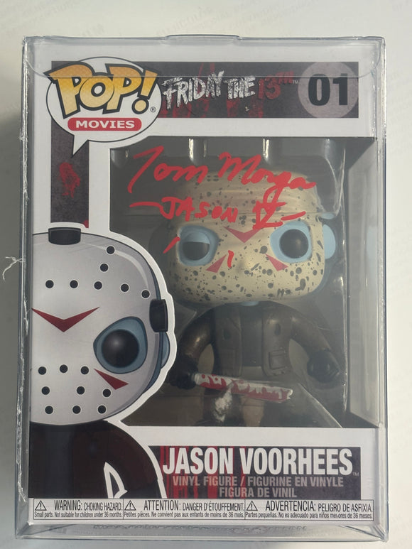 Tom Morga Signed Jason Voorhees Funko in Red Paint Pen Friday 13th
