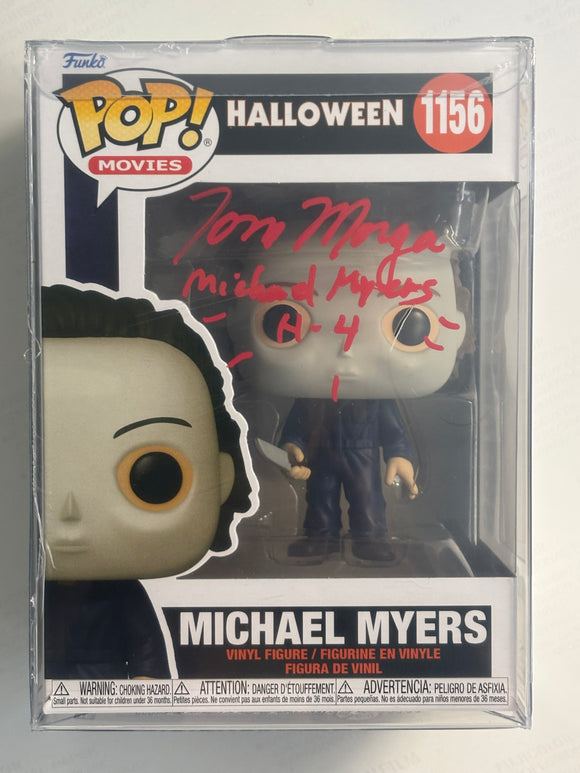 Tom Morga Signed Michael Myers Funko in Red Paint Pen Halloween