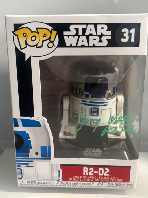 Jimmy Vee R2D2 Funko signed in Green Paint Pen