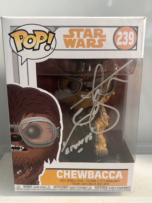 Ian Whyte Chewbacca Star Wars Signed Funko in Silver Pen