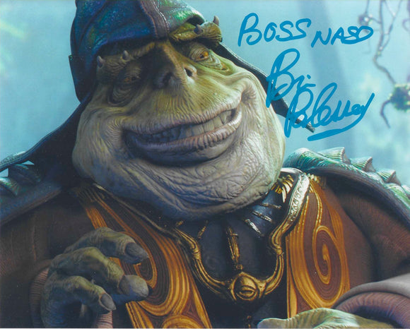 Brian Blessed Star Wars The Phantom Menace 10x8 Signed in Blue Paint Pen