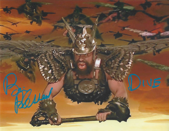 Brian Blessed Flash Gordan 10x8 Signed in Blue Paint Pen