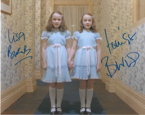 Lisa and Louise Burns The Shinning 10x8 Signed in Blue