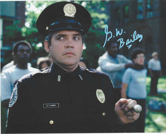 G W bailey Police Academy 10x8 Signed in Blue Paint Pen