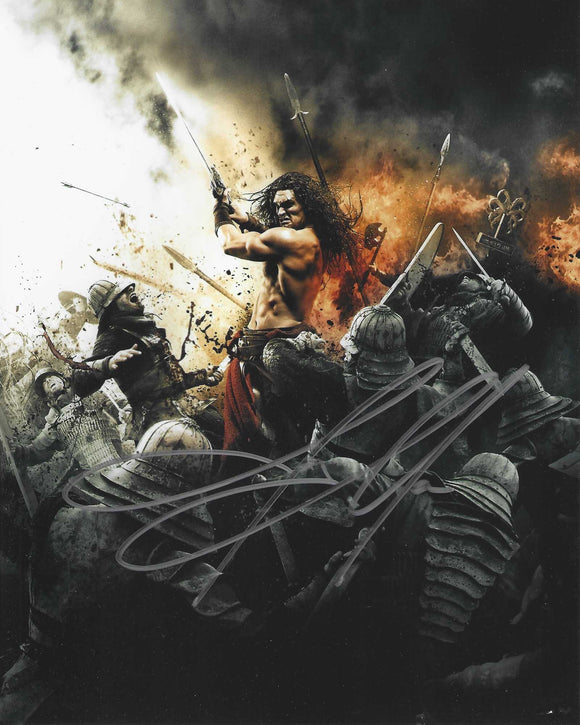Jason Momoa Conan 10x8 Signed in Silver Pen