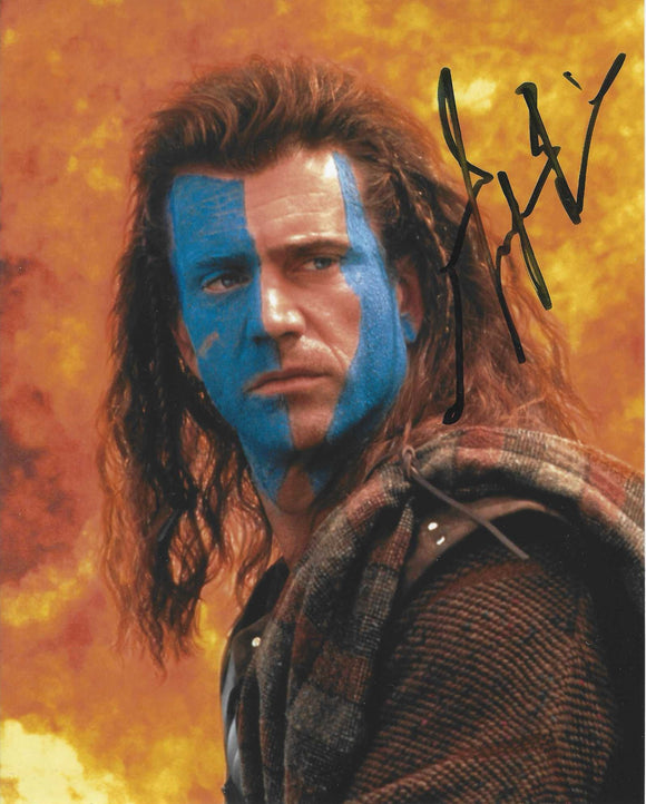 Mel Gibson Braveheart 10x8 Signed in Black Pen