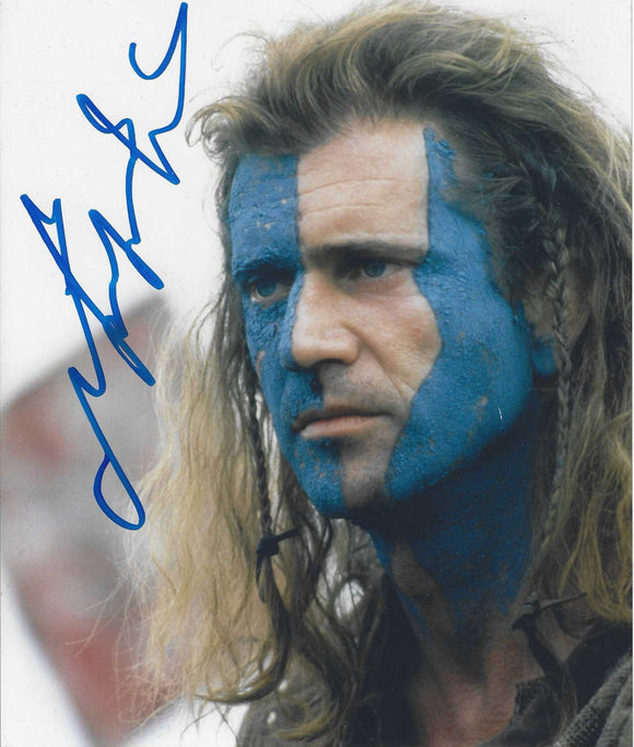 Mel Gibson Braveheart 10x8 signed in Blue