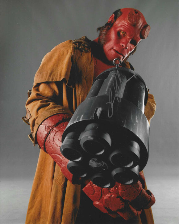 Ron Perlman Hellboy 10x8 signed in Silver