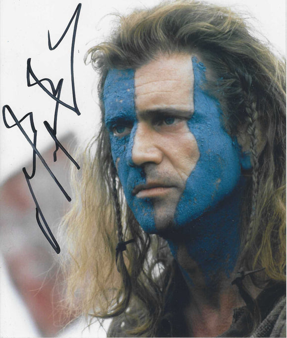 Mel Gibson Braveheart 10x8 Signed in Black Pen