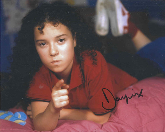 Dani Harmer 10 X 8 signed in Black Tracy Beaker
