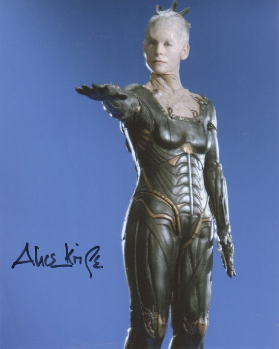 Alice Krige 10x8 signed in black Star Trek First Contact