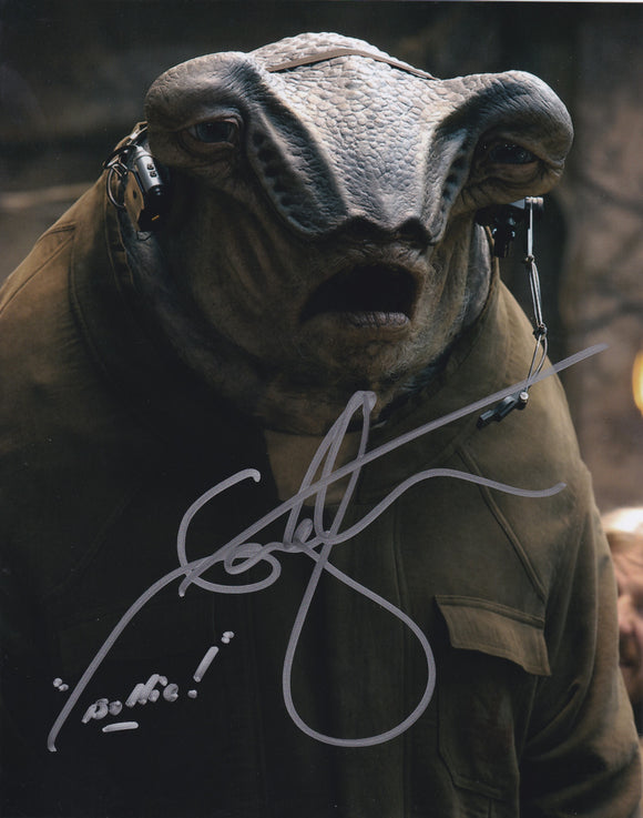 Ian Whyte 10x8 signed in Silver Star wars The Force Awakens