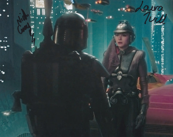 Laura Twill & Nick Gray 10x8 DOUBLE signed in Black Star Wars Attack of the Clones