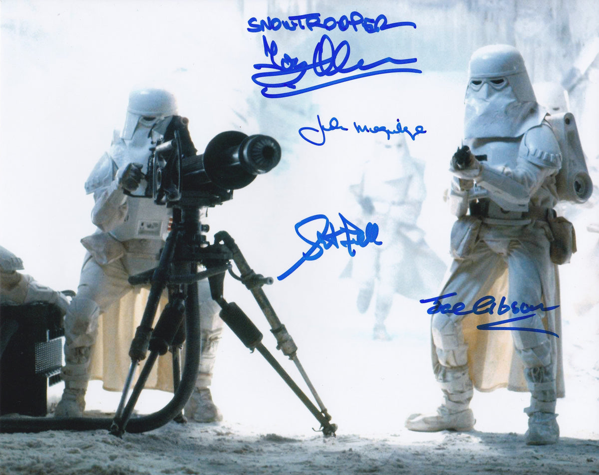Stuart Fell Tony Allen, john Mogridge, Stuart Fell, Joe Gibson 10x8 signed in Blue ...