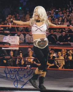 Angelina Love 10x8 signed in Blue Wrestling
