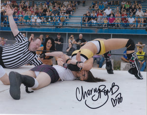 Cherry Bomb 10x8 signed in Black Wrestling