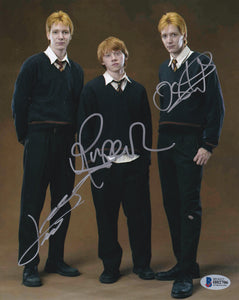 Rupert Grint, James and Oliver Phelps TRIPLE signed WITH BECKETT