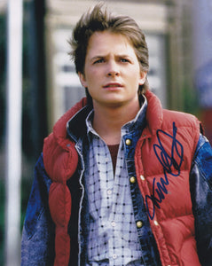 Michael J Fox signed in Blue