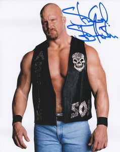 Stone Cold Steve Austin signed in Blue