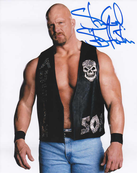 Stone Cold Steve Austin signed in Blue