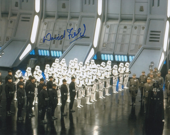 David Field 10x8 signed in Blue Star Wars Return of the Jedi
