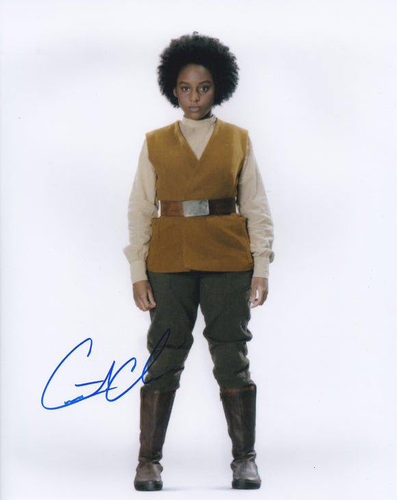 Crystal Clarke 10x8 signed in Blue Star Wars The Last Jedi