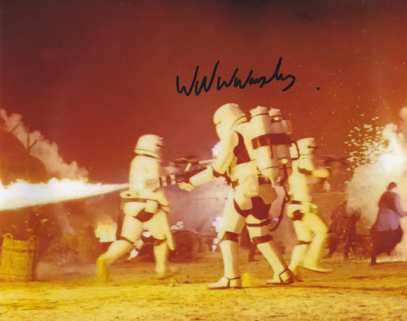 Will Willoughby 10x8 signed in Blue Star Wars The Force Awakens