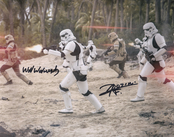 Florian Robin and Will Willoughby 10x8 DOUBLE signed in Black Star Wars Rogue One