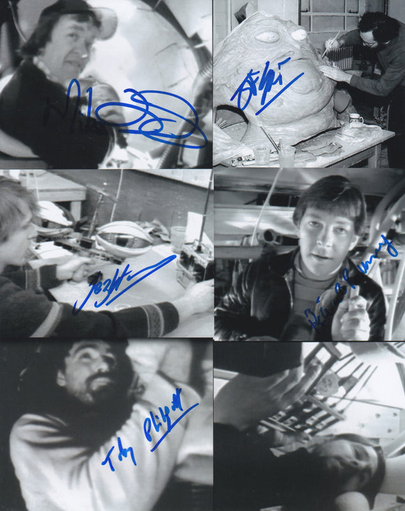 Mike Edmonds, John Coppinger, Jez harris, Toby Philpott and Richard Padbury 10x8 signed in Blue Return of the Jedi