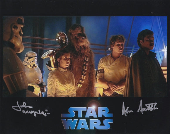 Alan Austen and John Mogridge 10x8  DOUBLE signed in Silver - Star Wars Empire Strikes Back