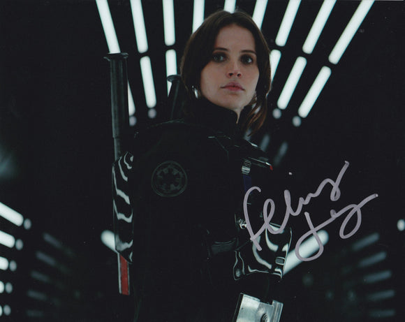 Felicity Jones 10x8 signed in Silver Star Wars Rogue One