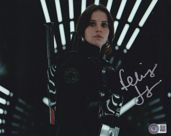 Felicity Jones 10x8 signed in Silver Star Wars Rogue One already becketted