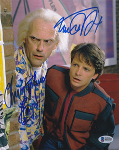 MJ Fox and Christopher Lloyd 10x8 DOUBLE signed WITH BECKETT Back to the Future