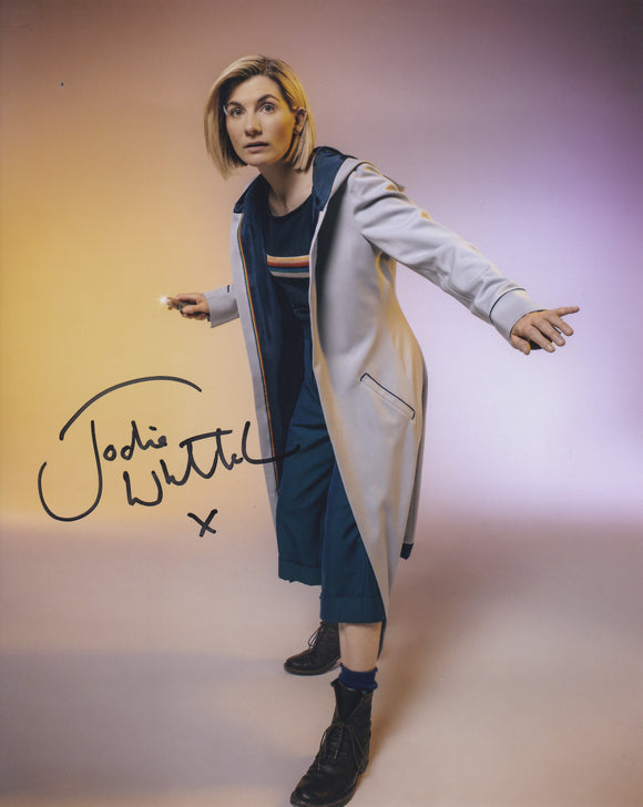 Jodie Whittaker 10x8 signed in black Doctor Who