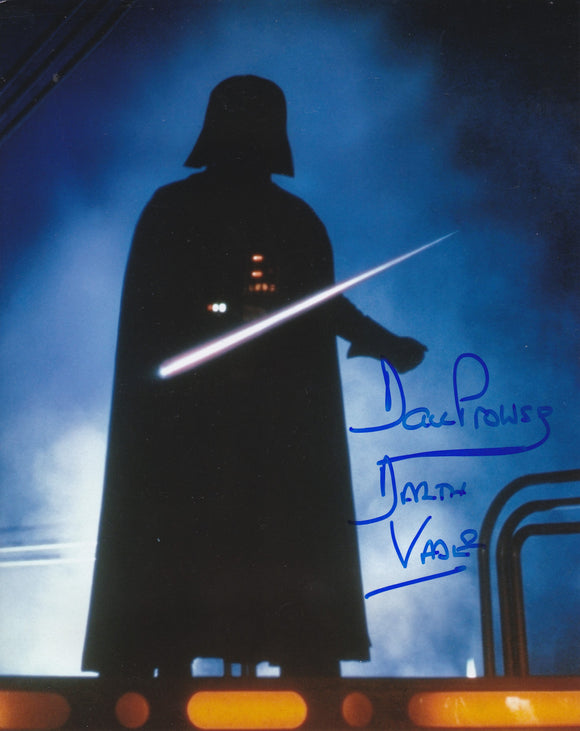 Dave Prowse 10x8 signed in blue Star Wars