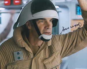Angus Wright 10x8 signed in Black Star Wars Rogue One