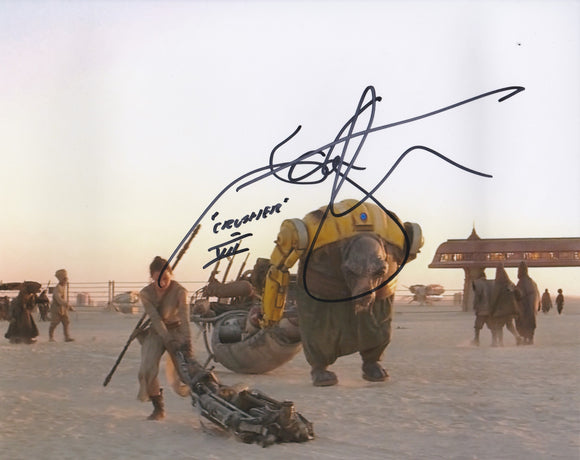 Ian Whyte 10x8 signed in Black Star Wars The Force Awakens