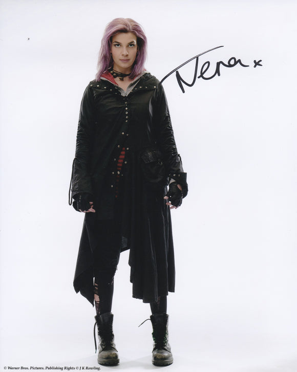 Natalia Tena 10x8 signed in Black Harry Potter