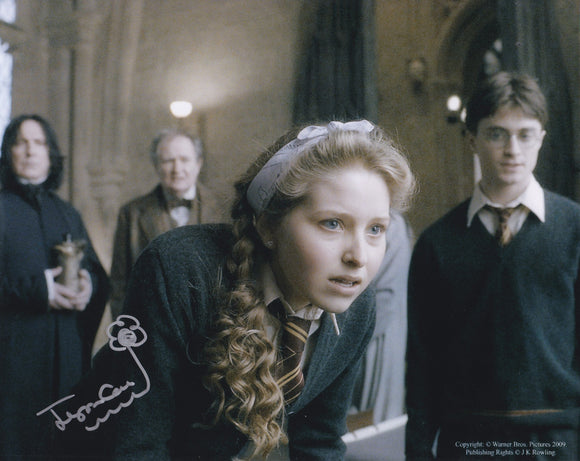 Jessica Cave 10x8 signed in Silver Harry Potter