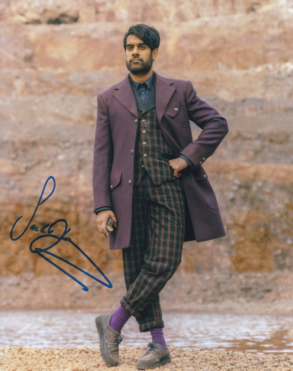 Sacha Dhawan 10x8 signed in Blue Doctor Who