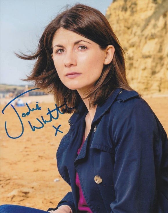 Jodie Whittaker 10x8 signed in Bluer Doctor Who