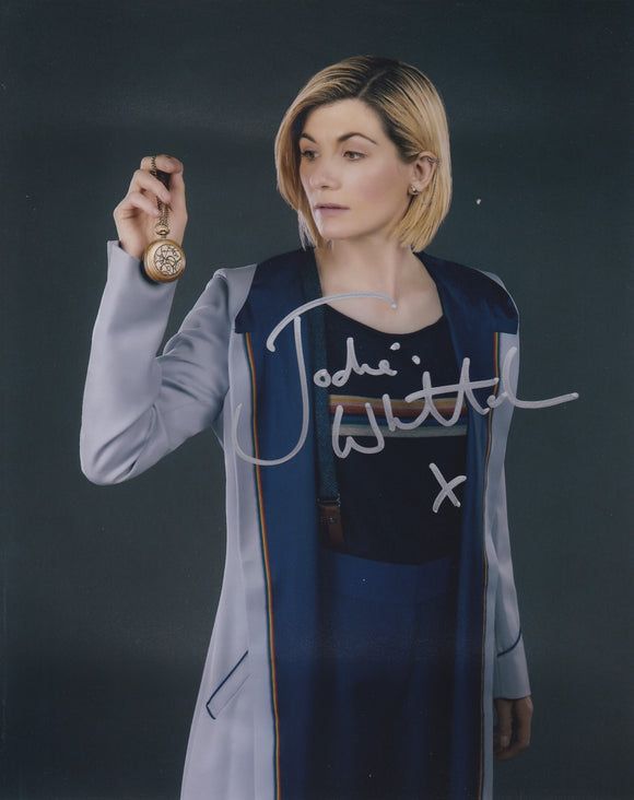 Jodie Whittaker 10x8 signed in Silver Doctor Who