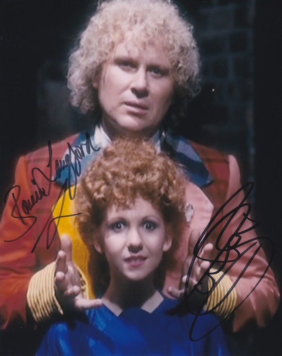 Colin Baker & Bonnie Langford 10x8 signed in Black Doctor Who