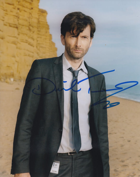 David Tennant 10x8 signed in Blue  Doctor Who